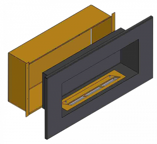 Теплоизоляционный корпус ZeFire для встраивания в мебель для очага 1000 мм_2